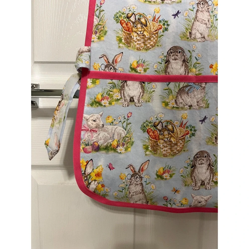 Handmade Bunny Apron Easter Apron: Adult Size XS-XL Spring Smock Apron